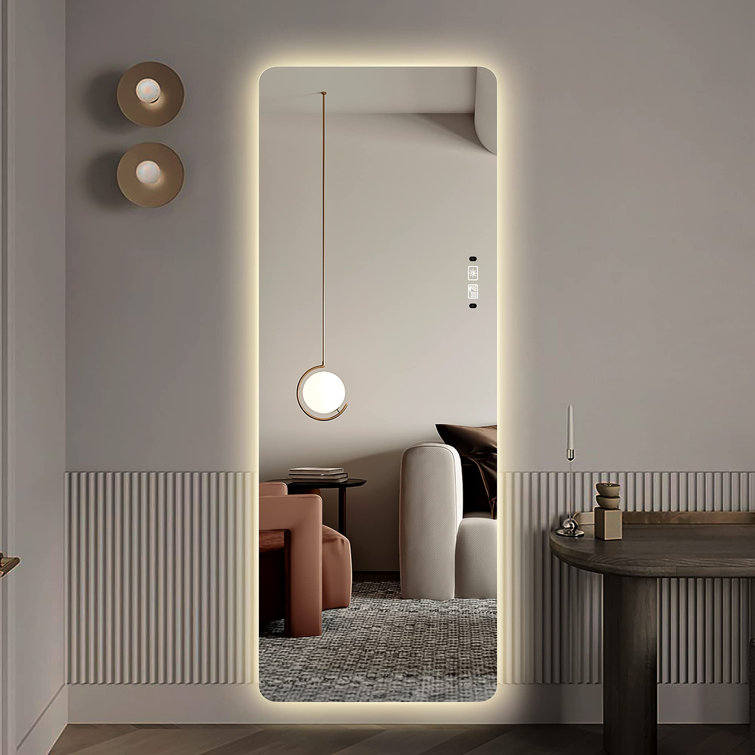 Orren Ellis Full Length Mirror Lighted Vanity Body Mirror LED Mirror
